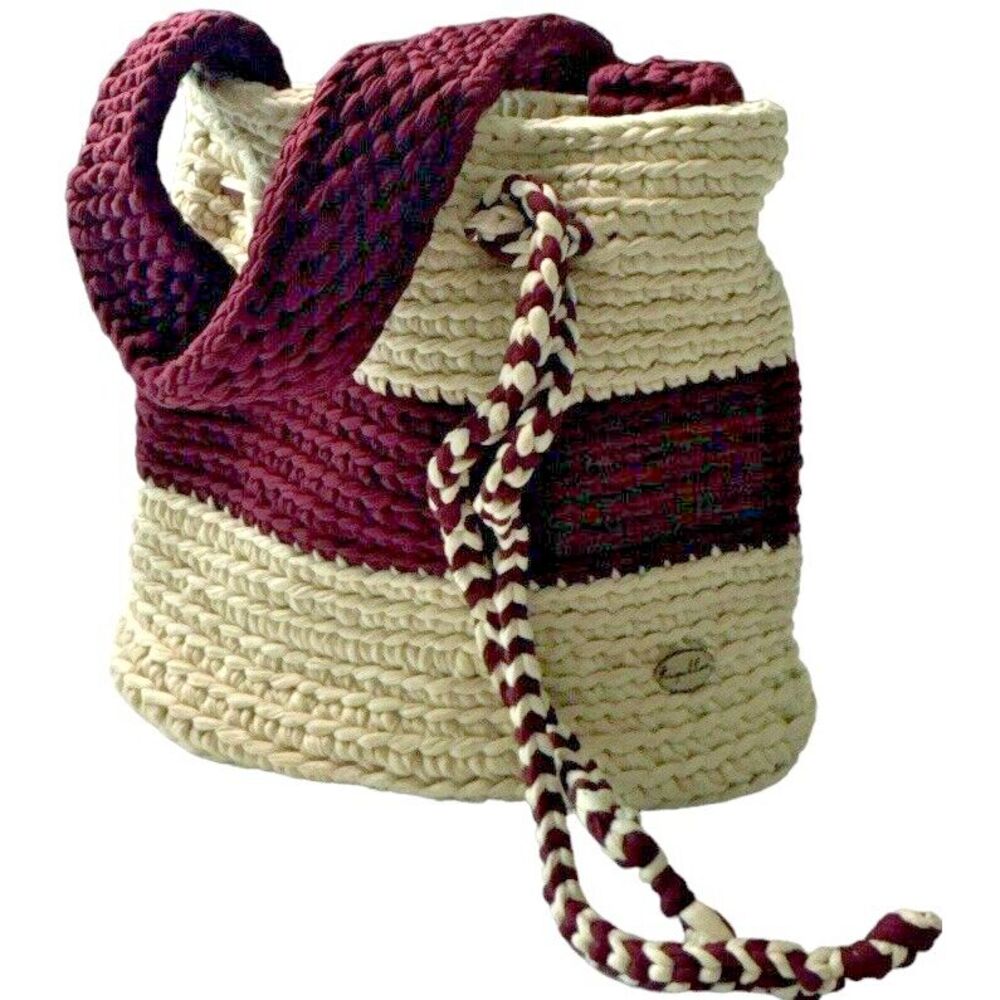 Trapilloso Mochila de Trapillo a Crochet Classic Handmade Shoulder Bag